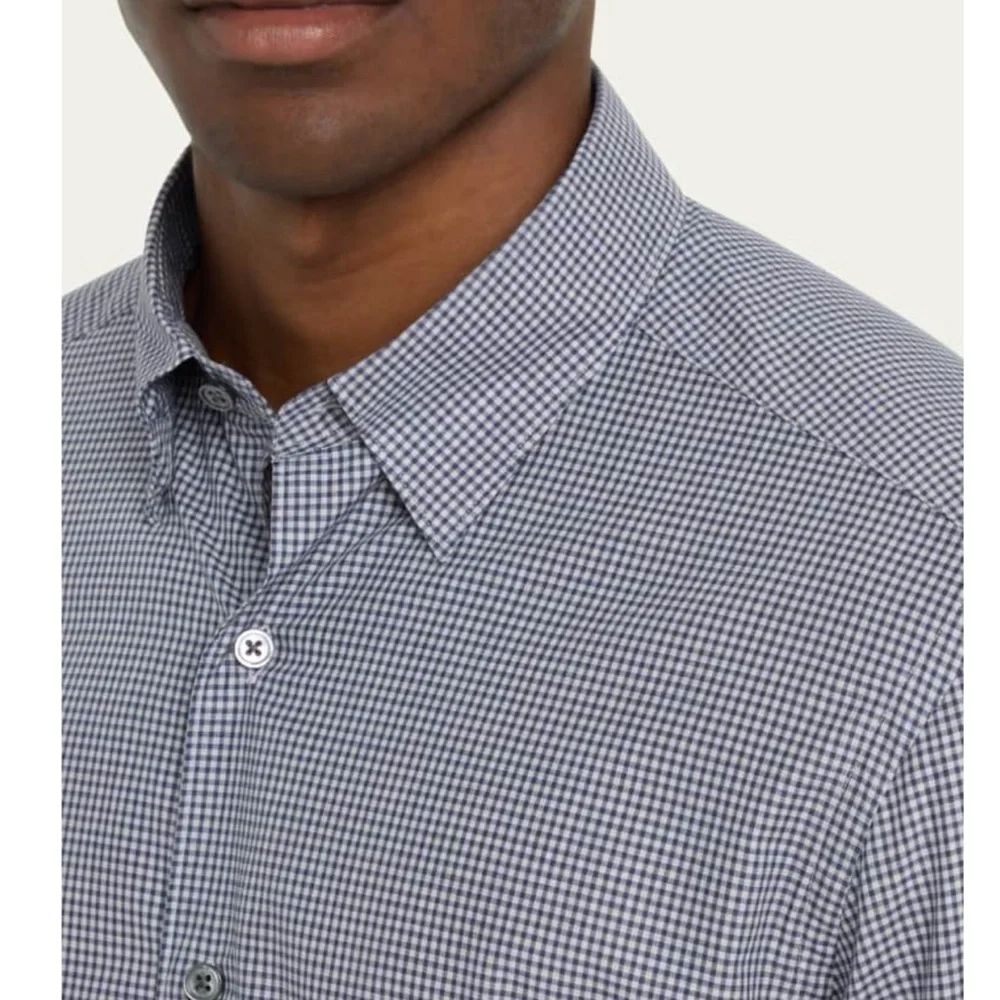 ERMENEGILDO ZEGNA Brown Checked Shirt Sz XL Preloved Excellent Condition